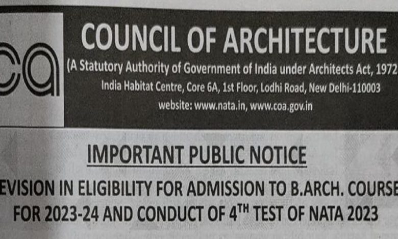 1692692120 Nata eligibility notice – New NATA Examination Eligibility Guidelines for B.Arch. Course Admission – Tech Times24