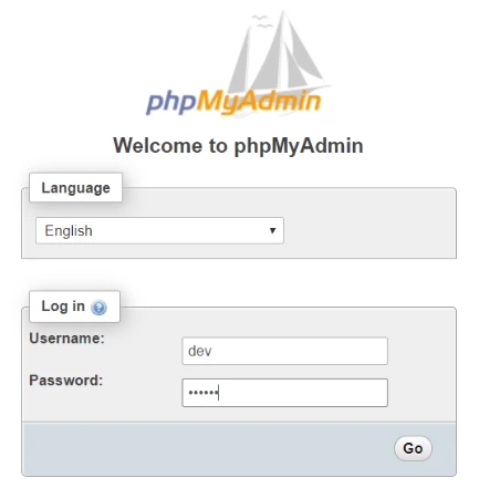 Log in to phpMyAdmin